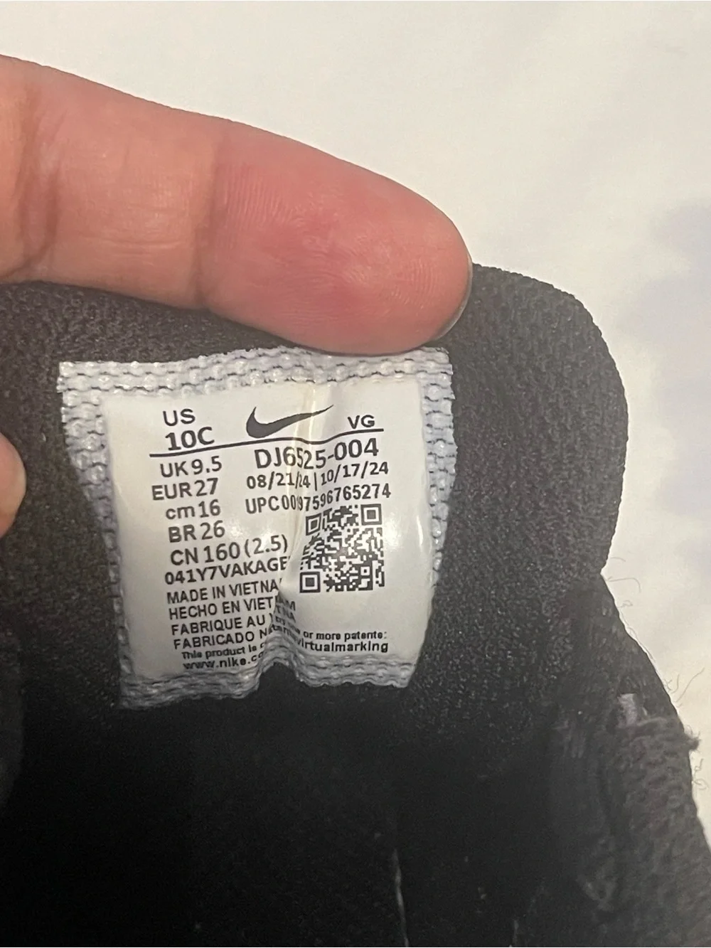 Nike alpha Huarache 10C Kids Black Athletic baseball cleats with White Logo